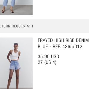 ZARA high rise shorts
